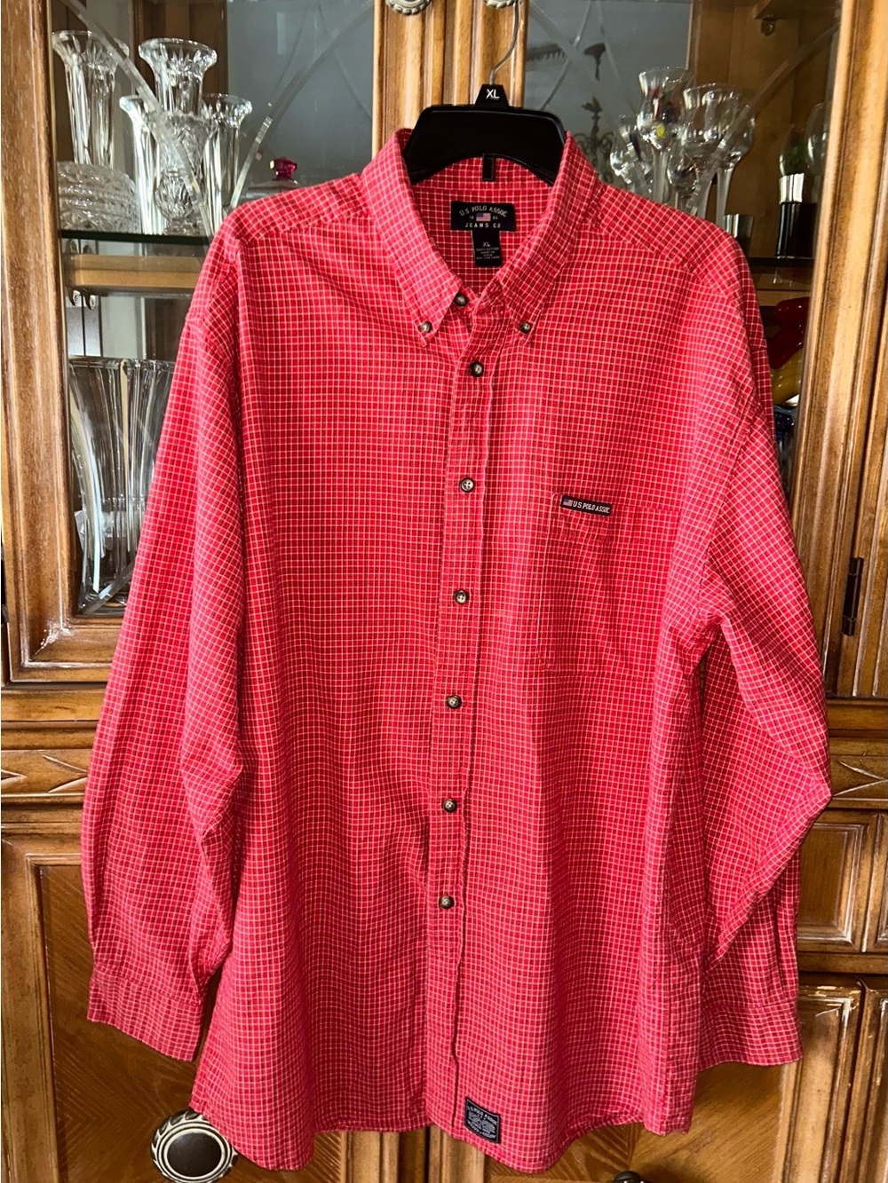 U.S. Polo Assn. Red Micro-Check Button-Down Shirt - XL